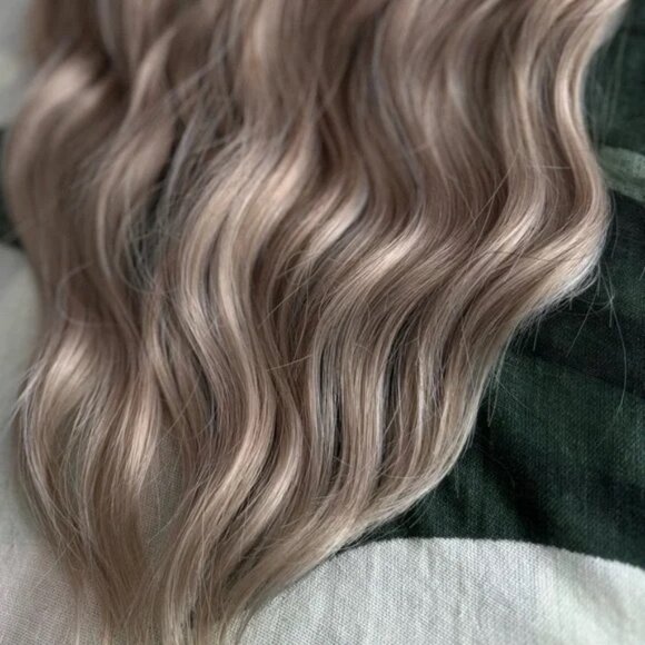 Ombre Brown and Blonde Wavy Hair Extensions - Picture 5 of 6